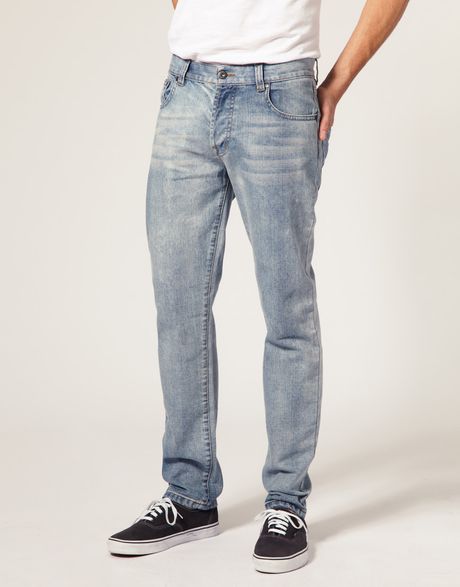 Ash Light Wash Slim Fit Jeans in Blue for Men | Lyst