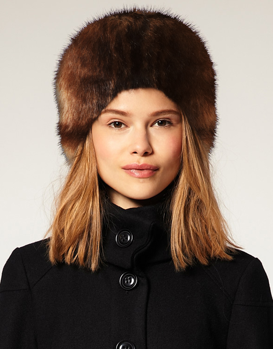 Lyst - ASOS Collection Asos Faux Fur Cossack Hat in Brown