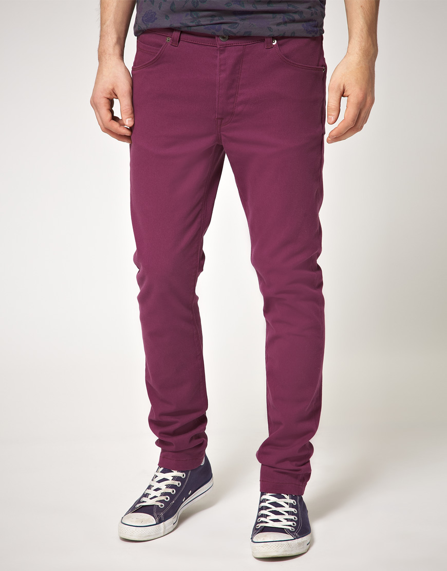 Asos Asos Purple Skinny Jeans in Purple for Men | Lyst