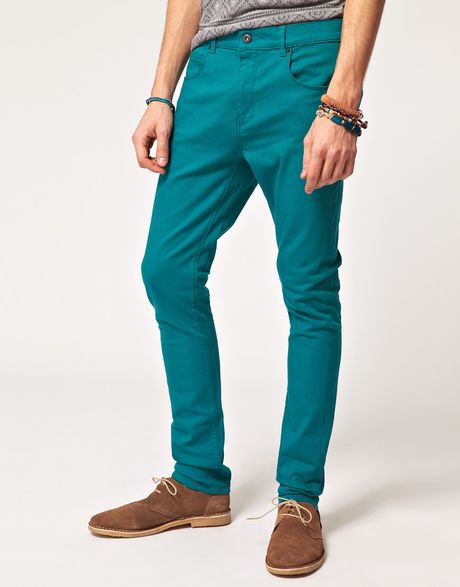 Asos Super Skinny Jeans in Teal in Blue for Men (teal) | Lyst