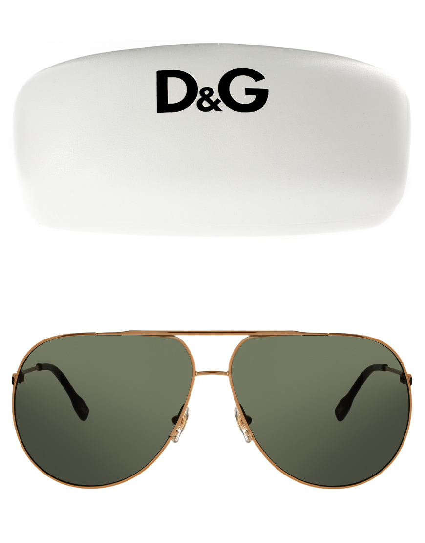 Lyst Dolce And Gabbana Dg Aviator Sunglasses In Metallic For Men 3398