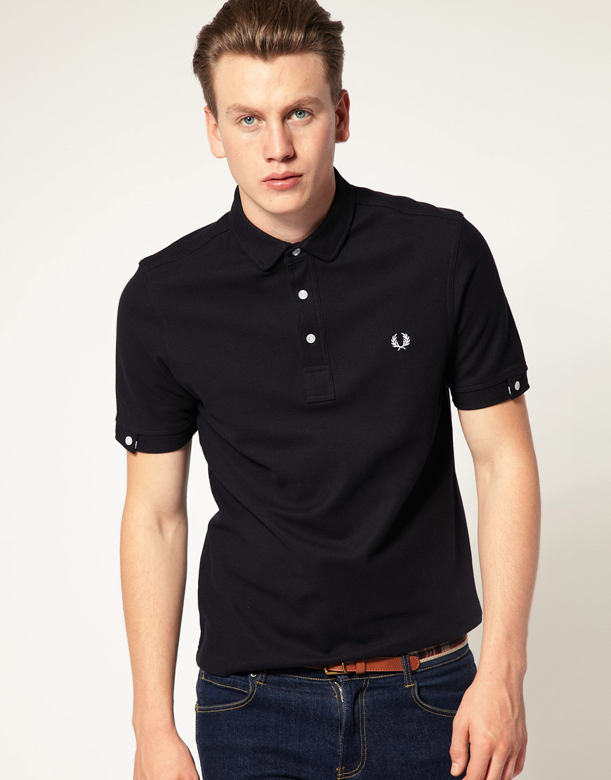 Fred perry Penny Collar Polo Shirt in Blue for Men | Lyst