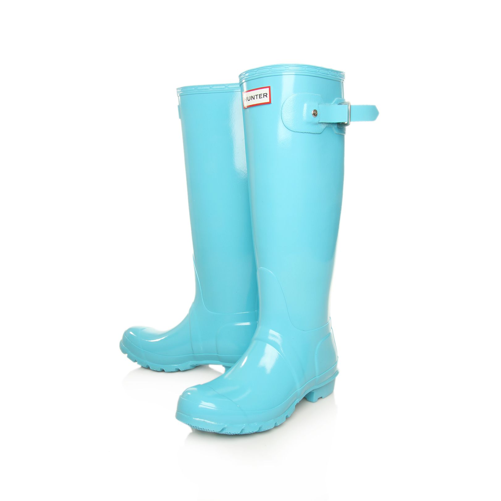 Hunter Original Tall Gloss Boots in Blue Lyst