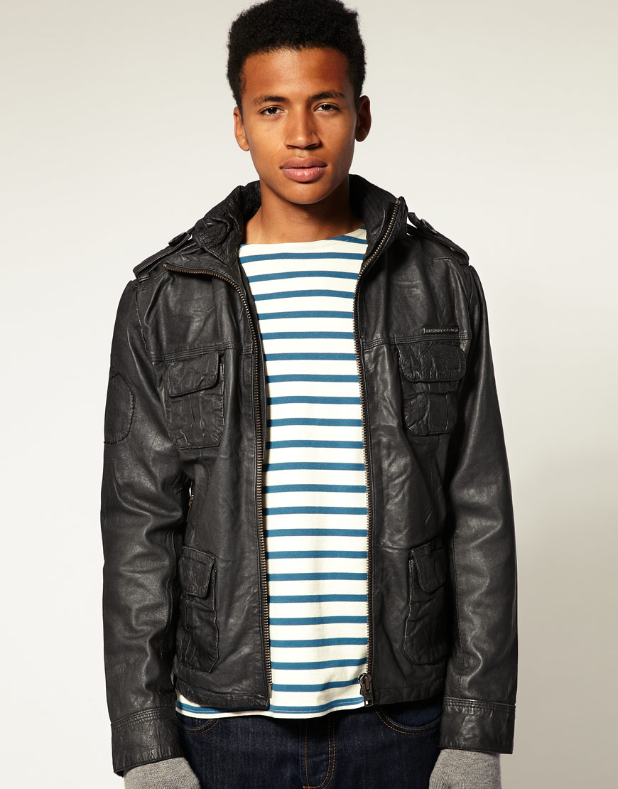 Lyst Superdry Superdry Brad Leather Jacket in Black for Men