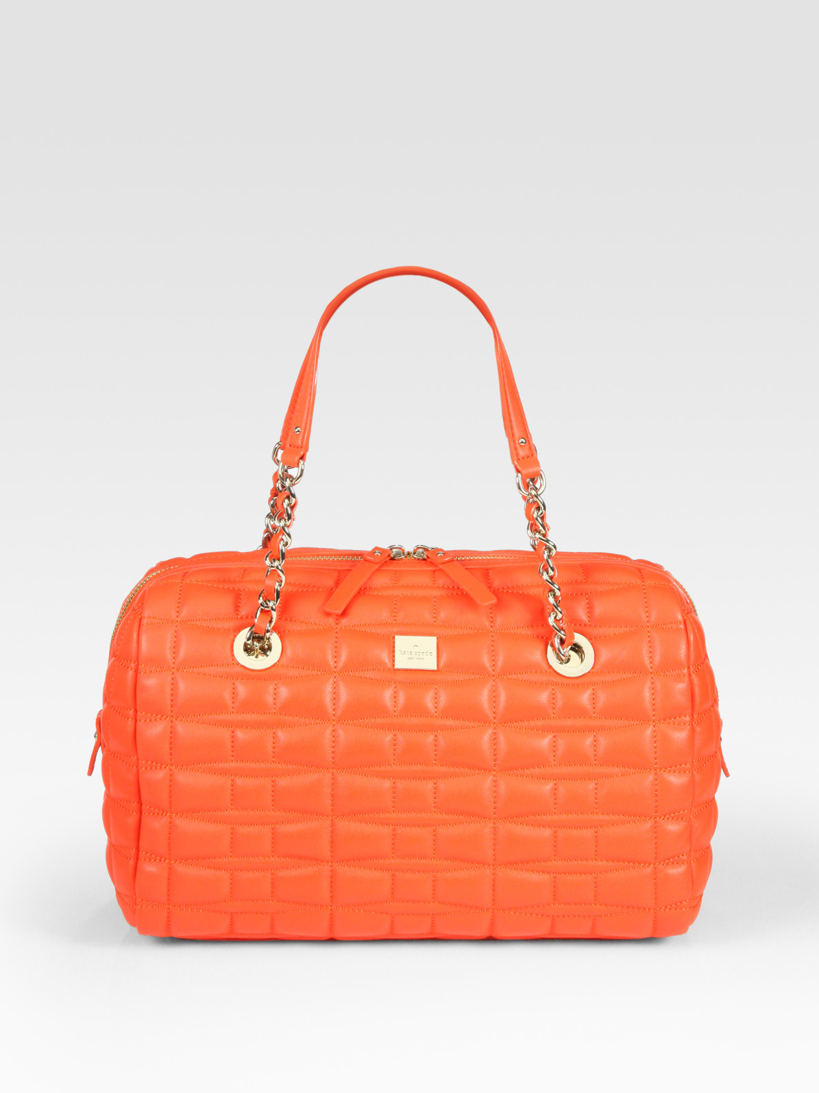 Lyst Kate spade new york Maxine Quilted Leather Chain Satchel in Orange