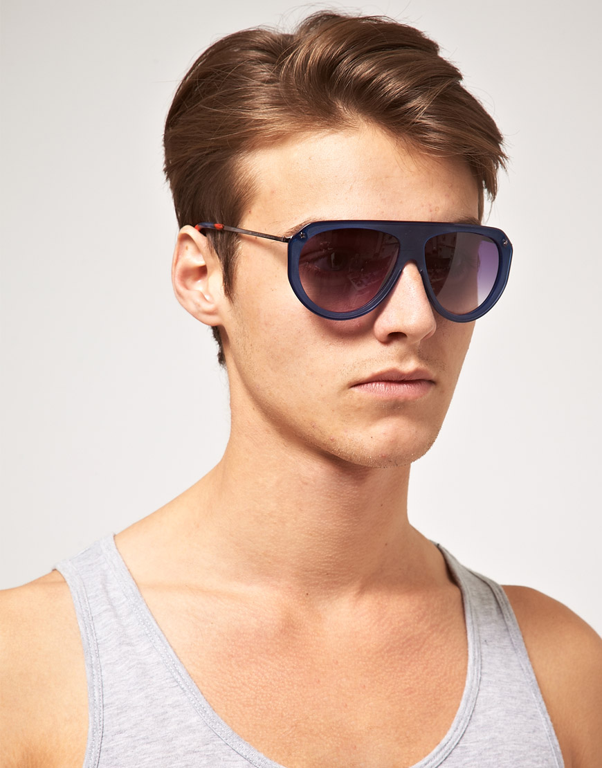 Lyst - Marc By Marc Jacobs Moulded Aviator Sunglasses in Blue for Men