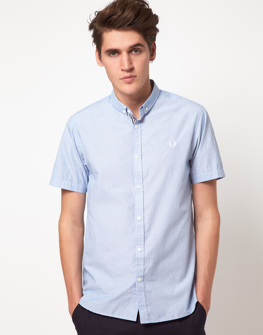 fred perry short sleeve shirt large