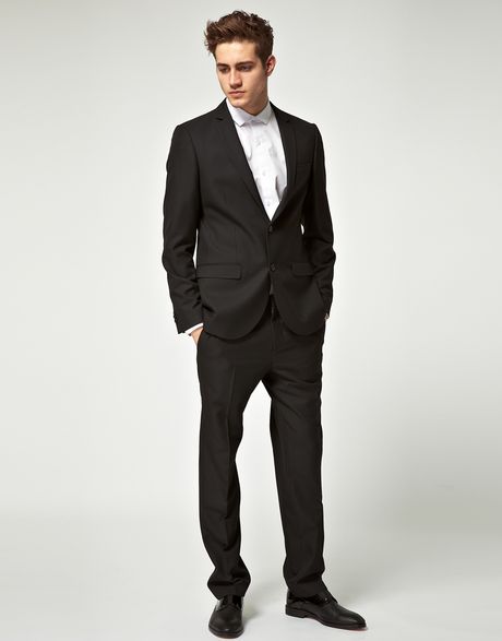 River Island River Island Slim Suit Trousers in Black for Men | Lyst