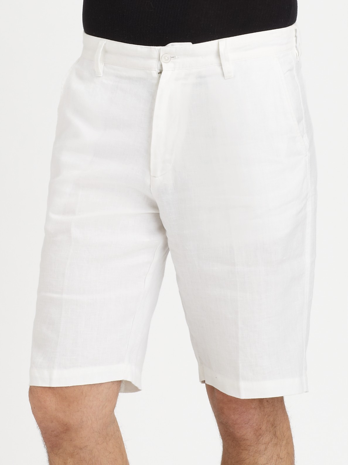 Lyst - Saks Fifth Avenue White Linen Shorts in White for Men