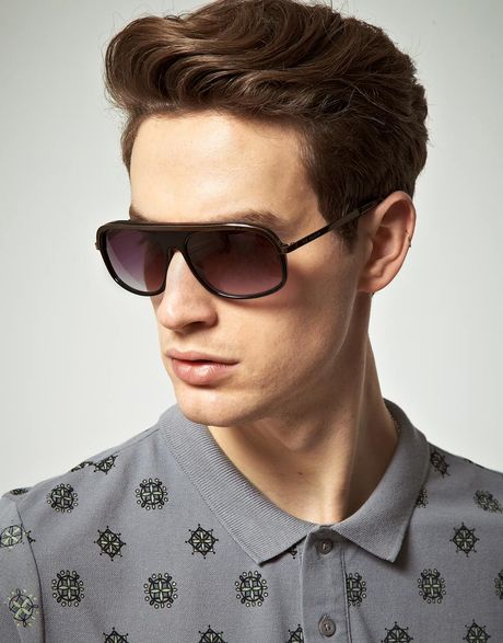 Ted Baker Ted Baker Thane Aviator Sunglasses in Black for Men | Lyst