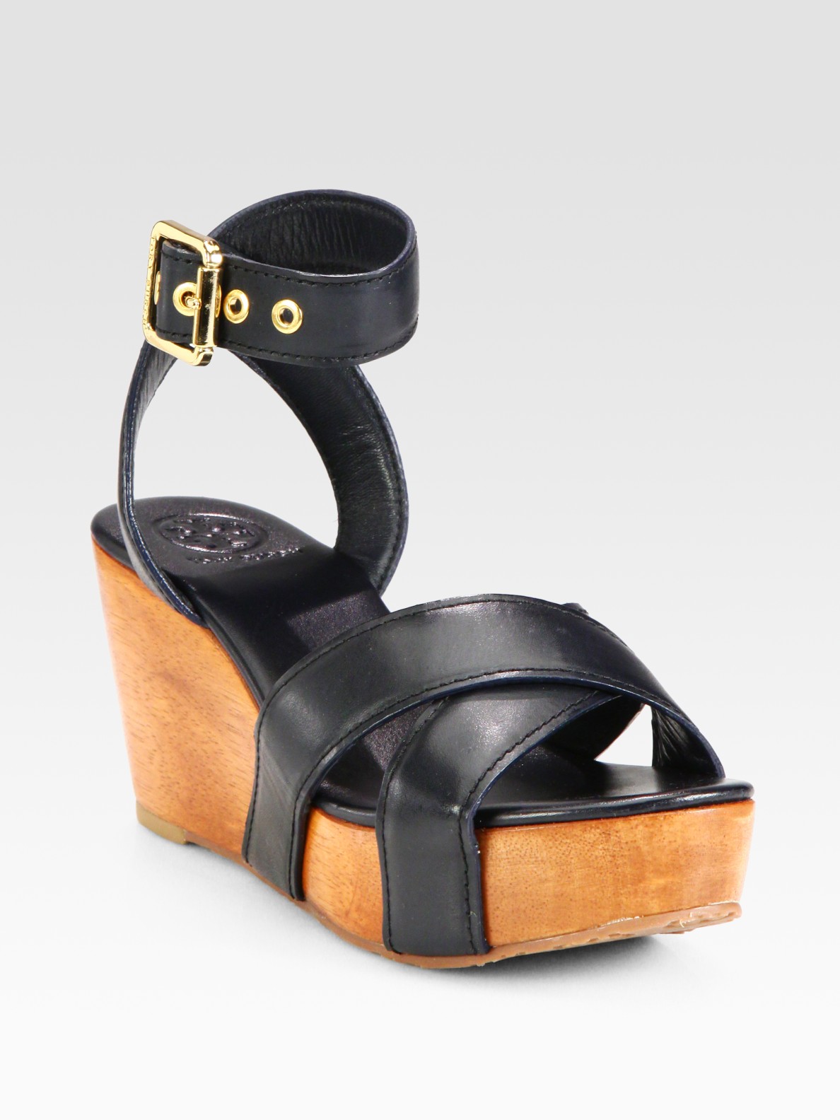 leather platform wedges with thin straps