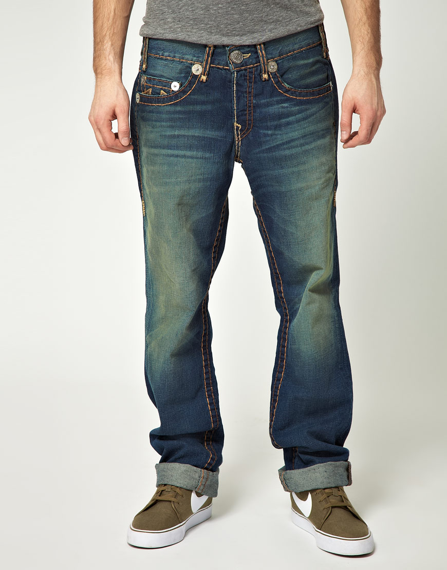 True Religion Straight Logan Super T Jeans in Blue for Men | Lyst