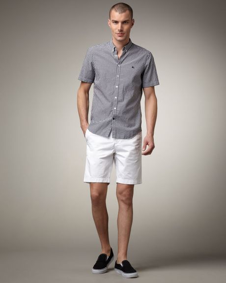 Burberry Brit Cotton Shorts White in White for Men | Lyst