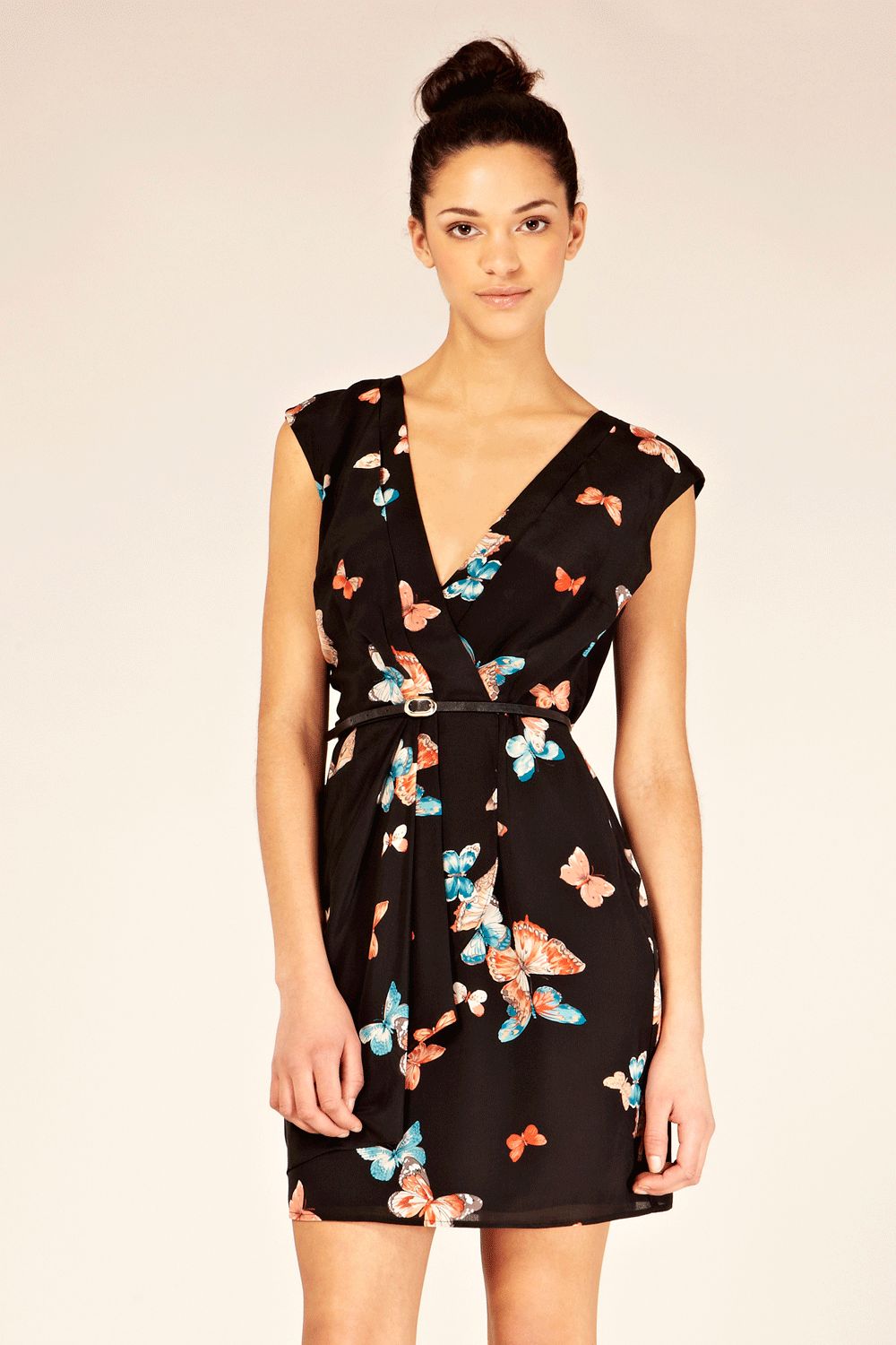 Oasis Butterfly Print Silk Dress in Black Lyst Oasis Butterfly Print Silk Dress in Black Lyst