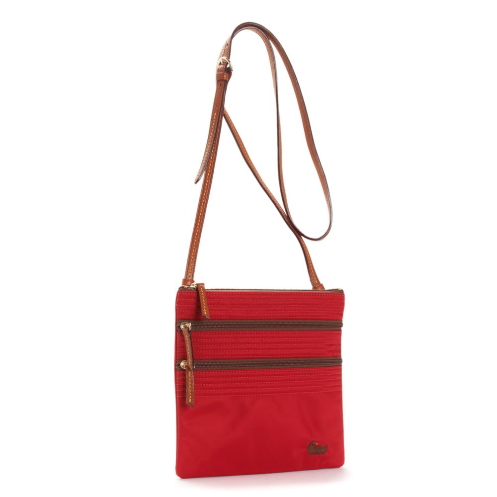 Lyst Dooney & bourke Nylon Triple Zip Crossbody Bag in Orange