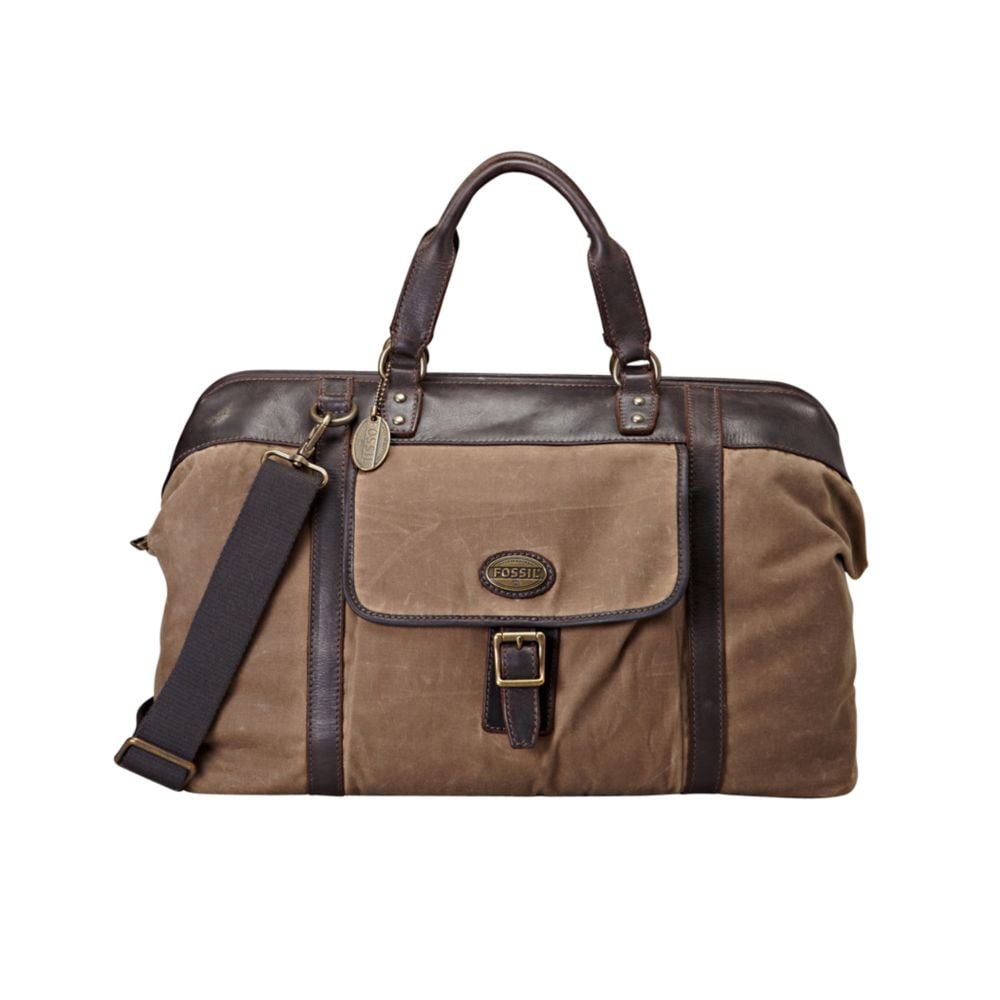 Lyst Fossil Estate Waxed Canvas Duffle Bag In Brown For Men