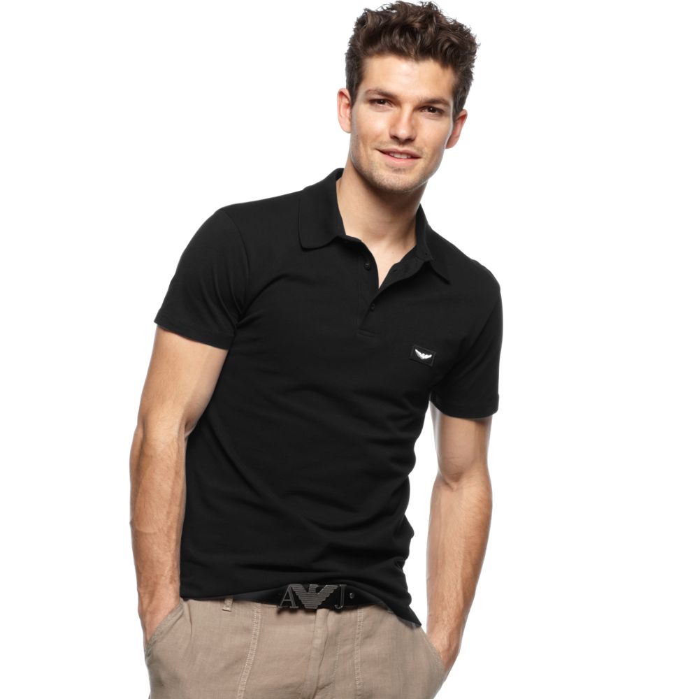 black polo shirt with jeans