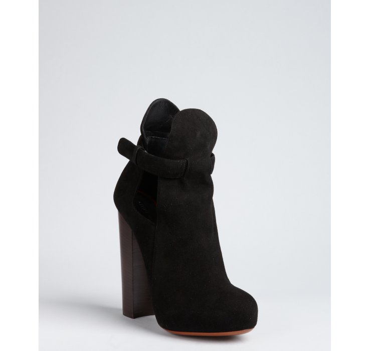 black suede booties platform