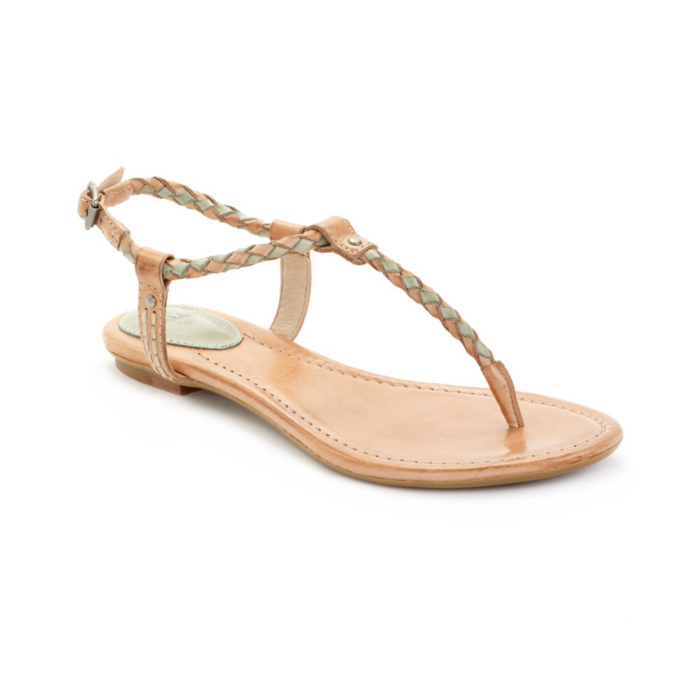 Lyst - Frye Madison Braided Flat Thong Sandals in Natural