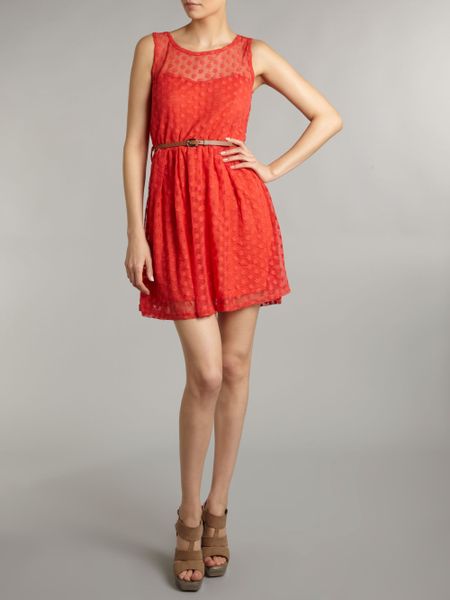 Madam Rage Rage Mesh Dress in Orange (coral) | Lyst