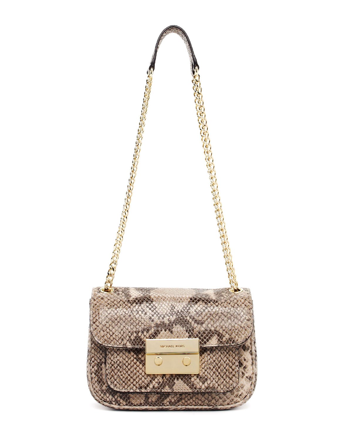 Michael Kors Sloan Small Pythonembossed Shoulder Bag - Lyst