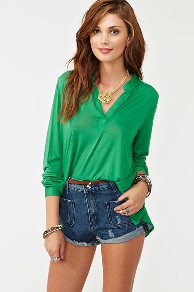 Nasty Gal Hang Loose Shirt in Green | Lyst