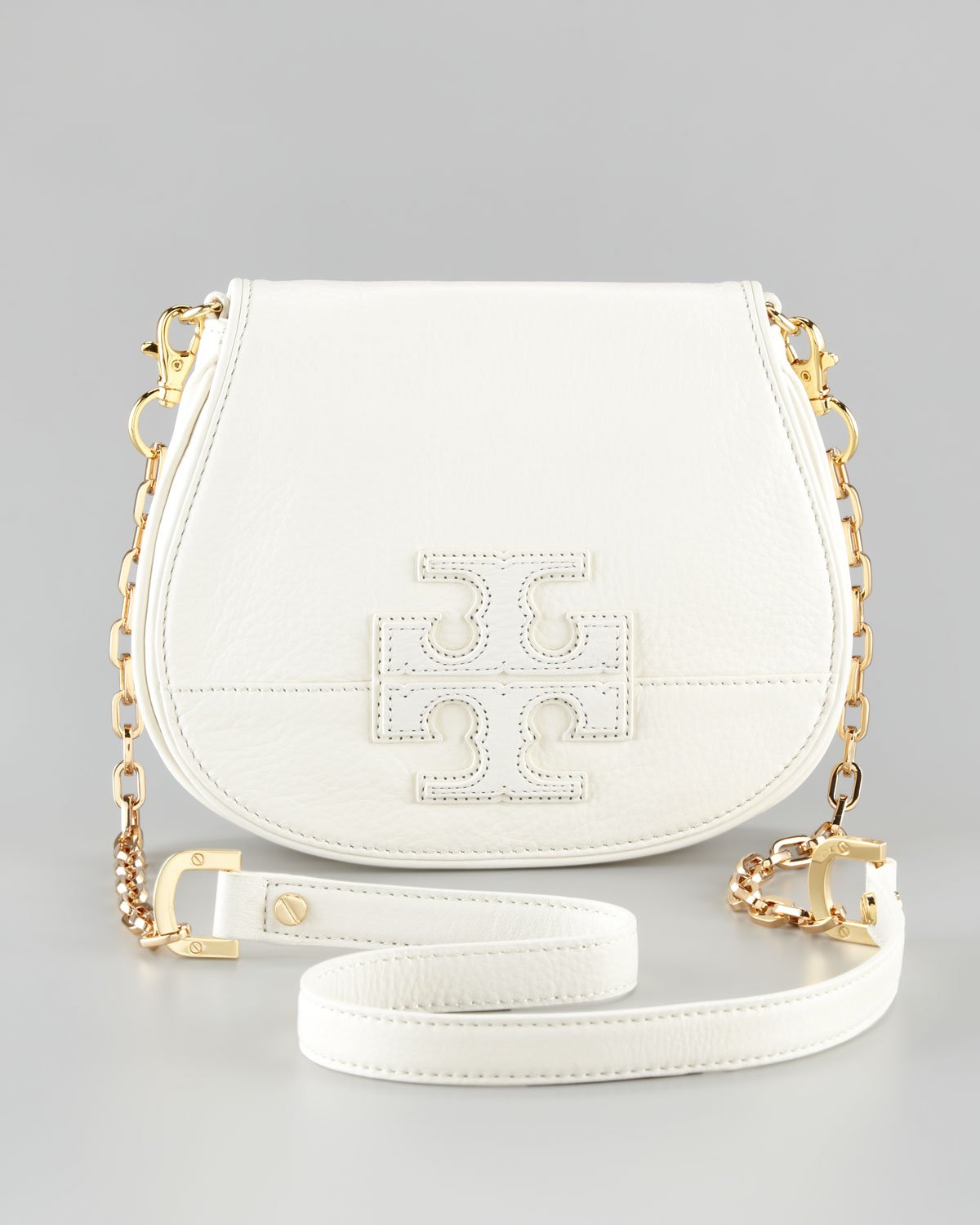 Tory Burch Stacked Logo Crossbody Bag in White - Lyst