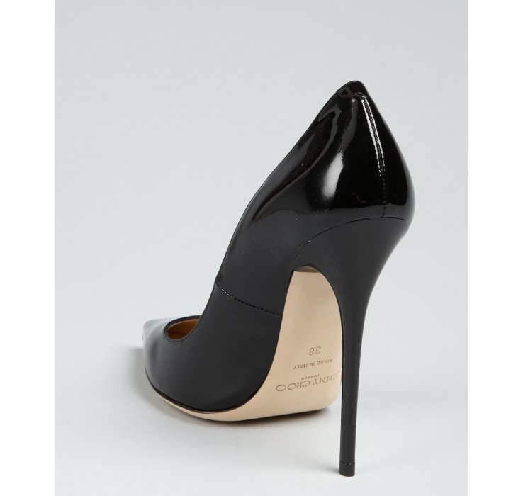 Lyst - Jimmy Choo Black Patent Leather Anouk Pointed Toe 
