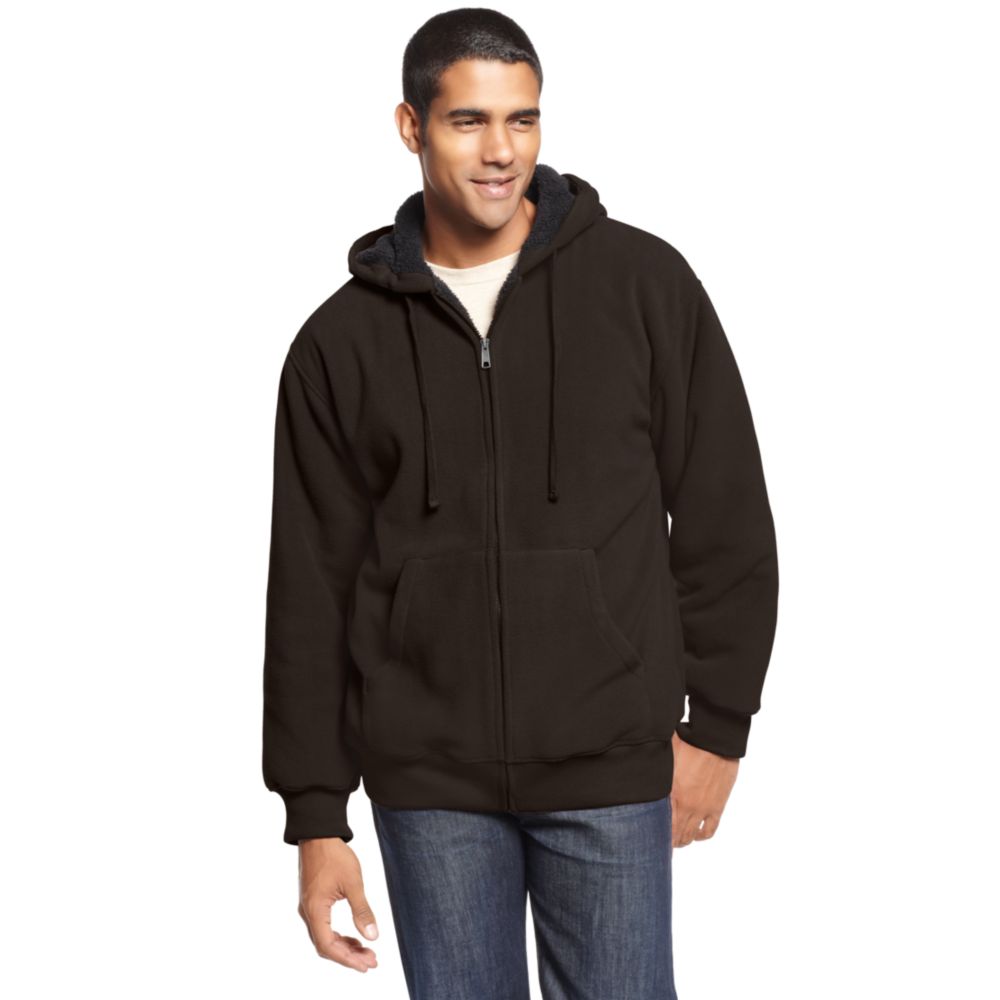 Lyst - Weatherproof Faux Fur Lined Fleece Hoodie in Black for Men