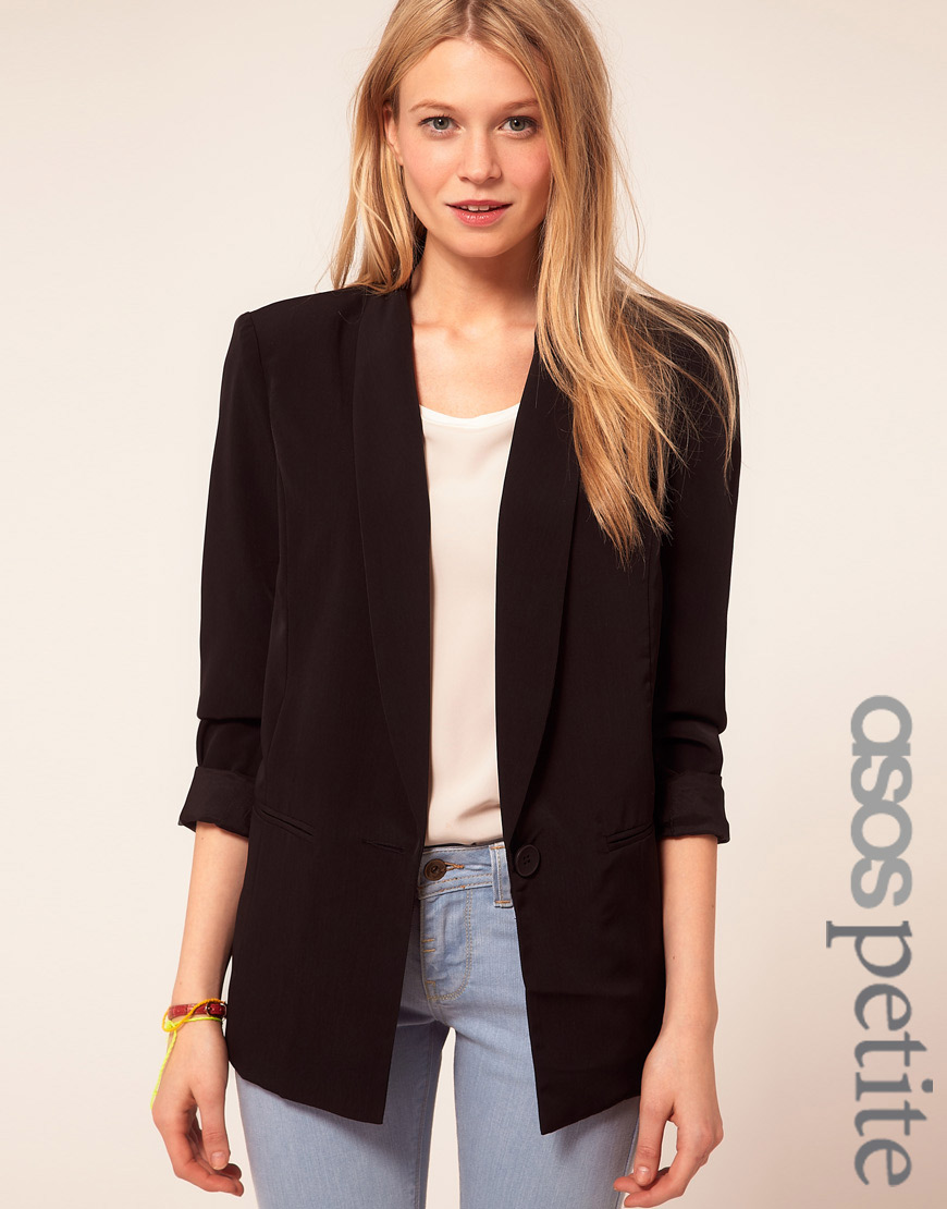 asos petite black coat