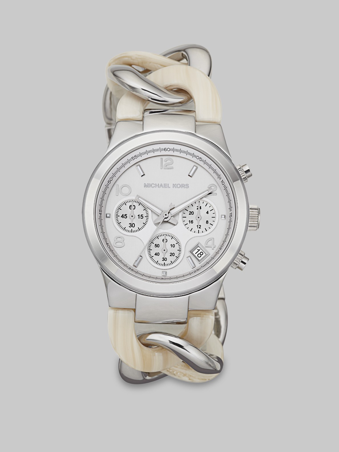 Lyst - Michael kors Acetate Stainless Steel Chronograph Watch in Metallic