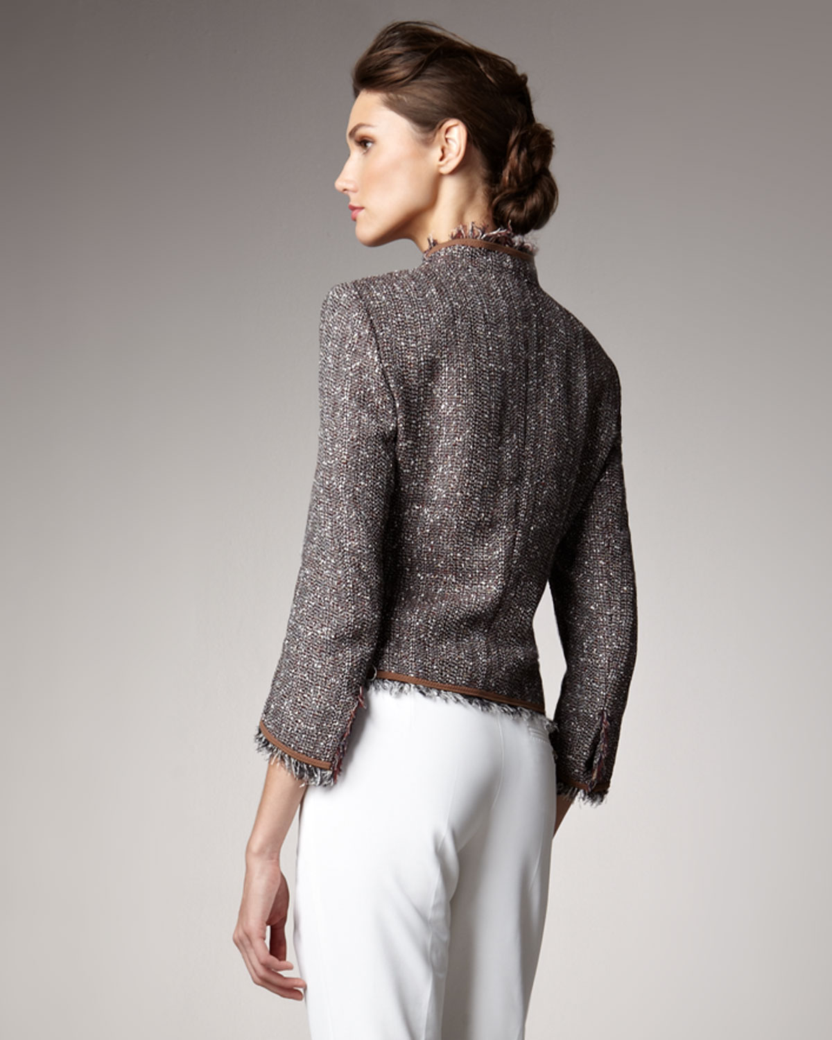 Lyst - Escada Tweed Jacket in Gray