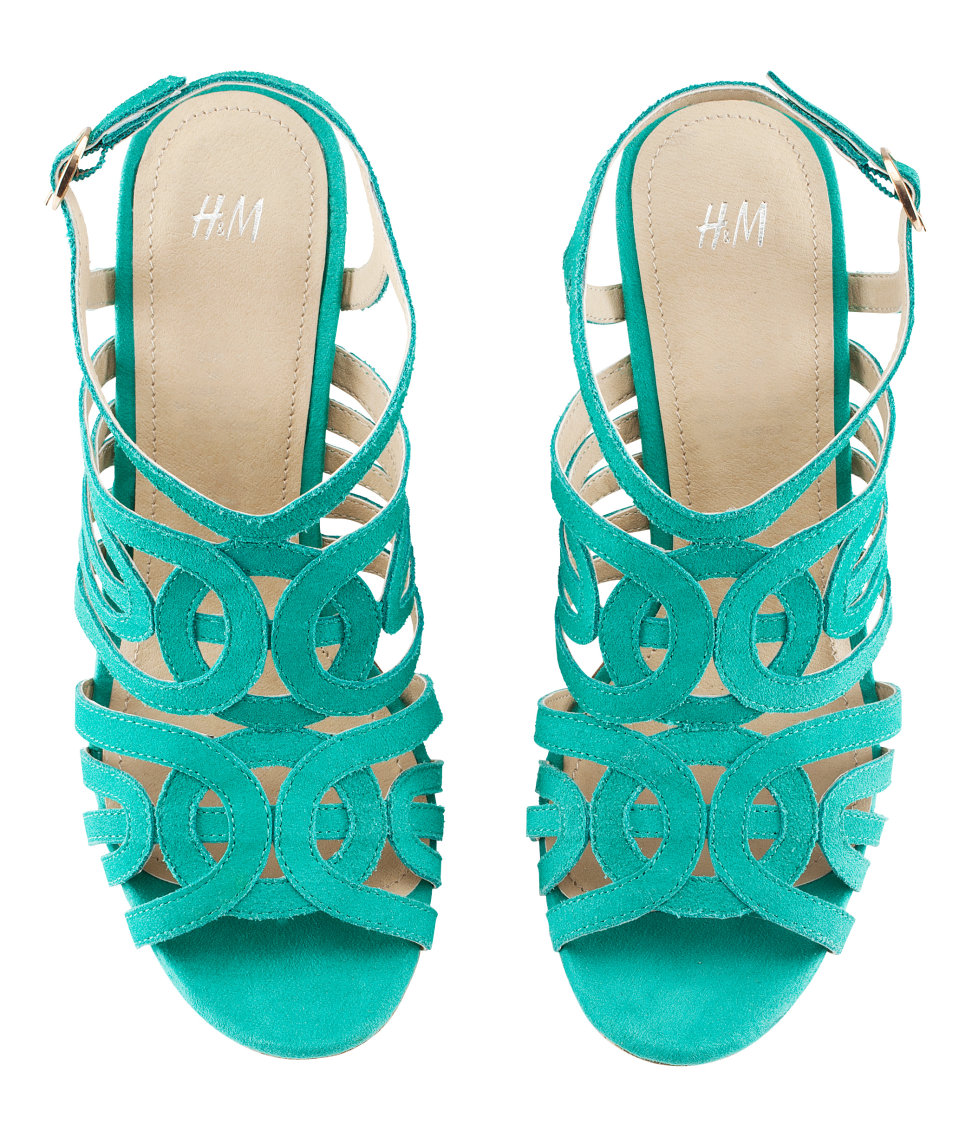 turquoise suede sandals