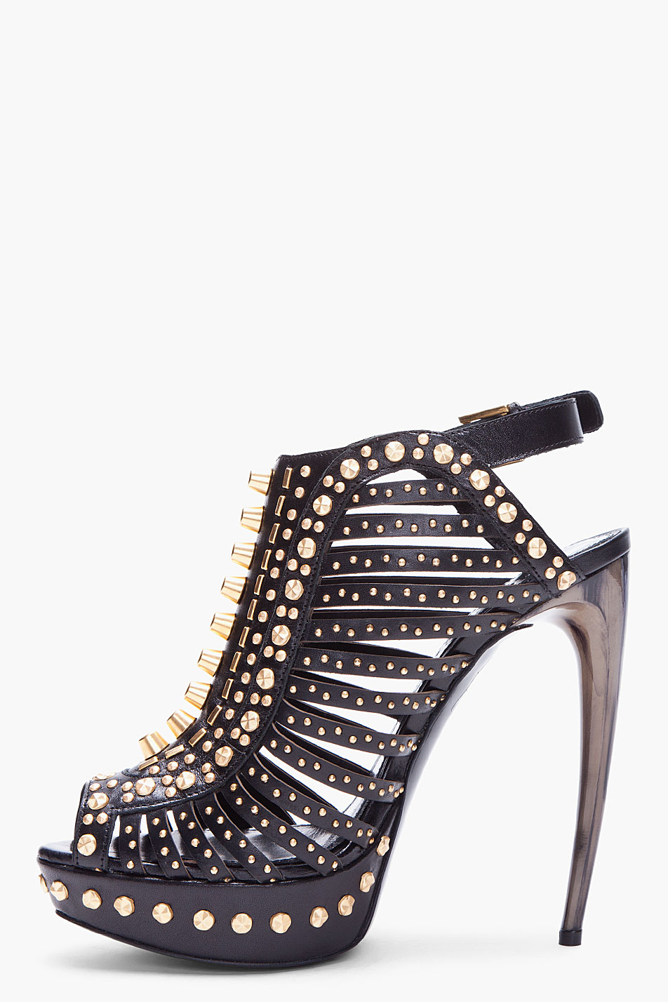 Lyst - Alexander Mcqueen Black Studded Heels in Black