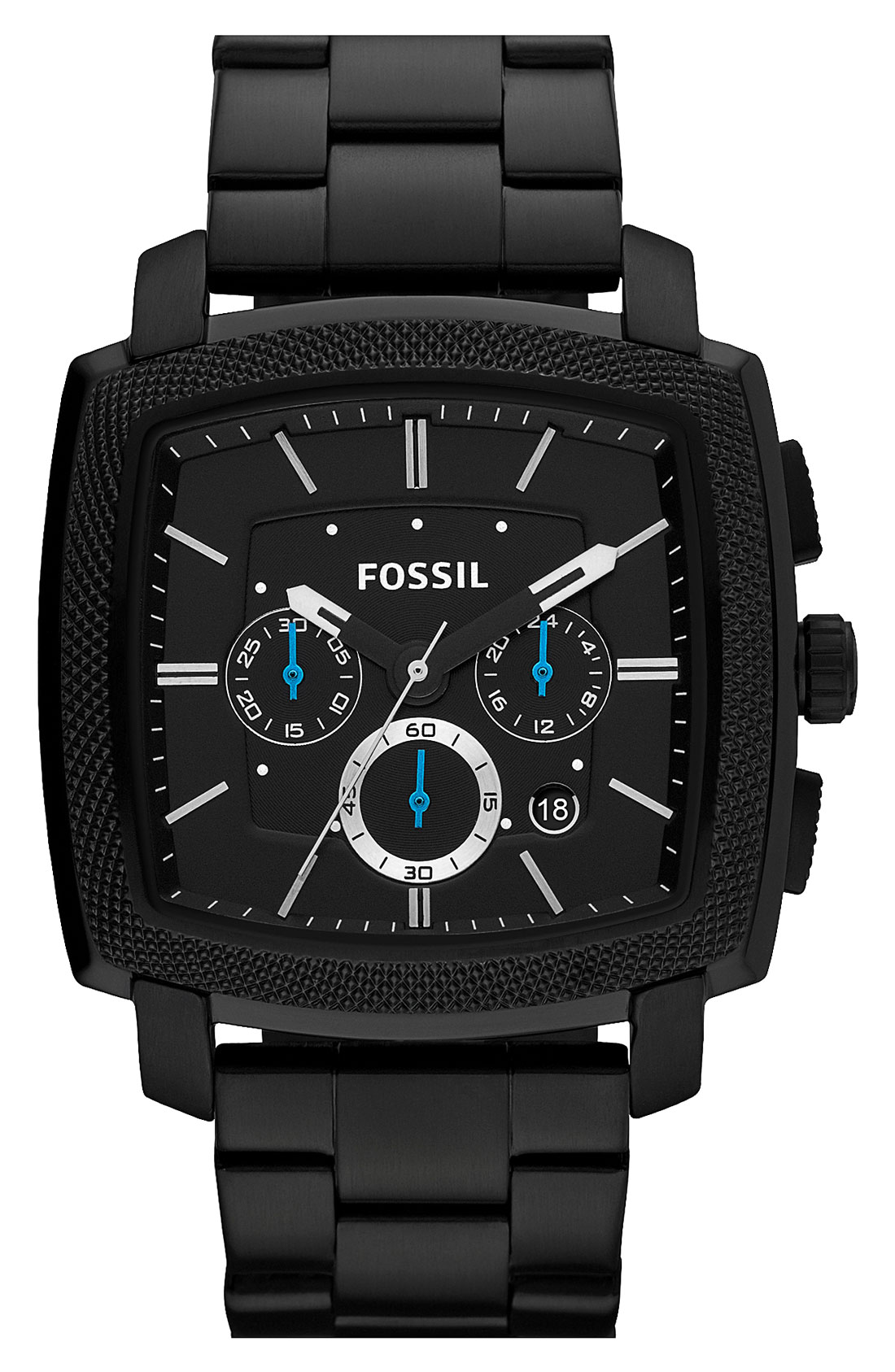 Fossil Machine Square Dial Chronograph Watch in Black for Men | Lyst