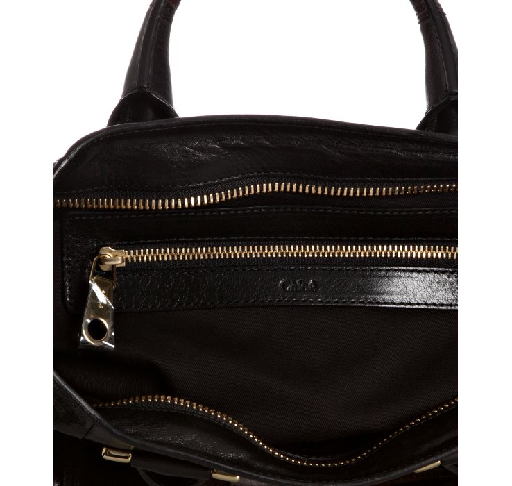 Chlo Black Lambskin Leather Ethel Medium Convertible Tote in ...