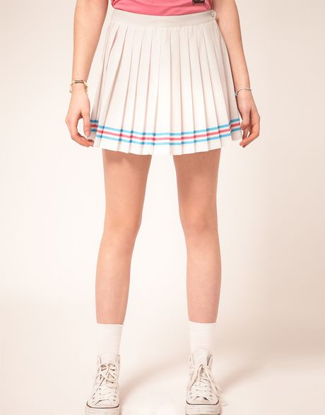 Lacoste L!ive Pleated Tennis Skirt in White | Lyst