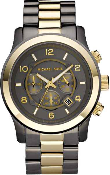 Michael Kors Mens Oversized Chronograph Watch in Gold for Men | Lyst