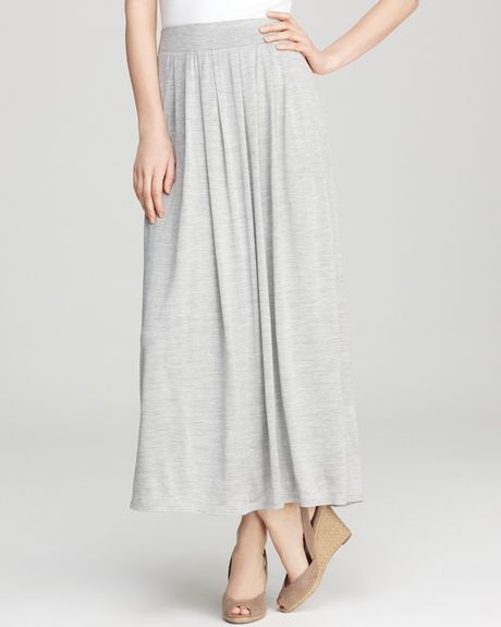 Eileen Fisher Pleated Maxi Skirt in Gray (dark pearl) | Lyst