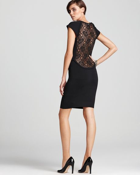 French Connection Dress Dani with Lace Back in Black | Lyst