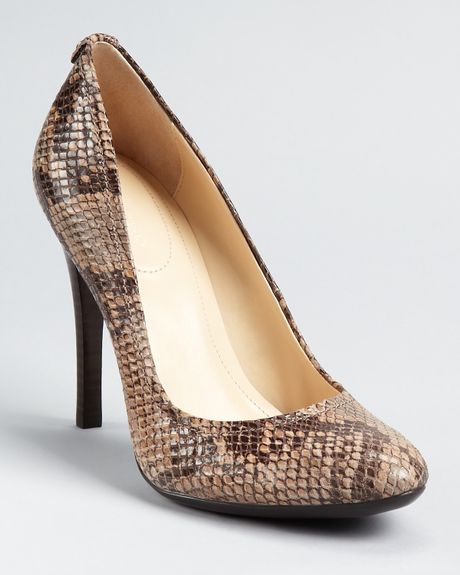 Calvin Klein Pumps Whinnie in Brown (taupe snake) | Lyst