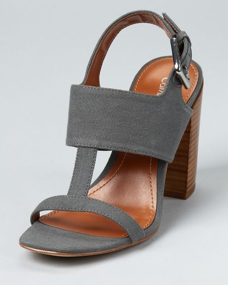 Calvin Klein Sandals Lanette Chunky Heel in Gray (yellow) | Lyst