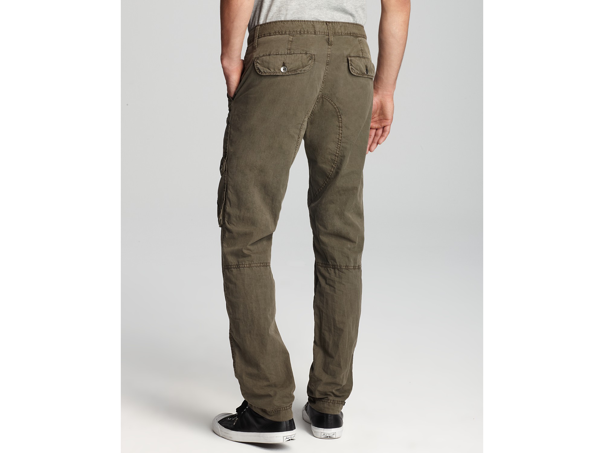 Lyst - Converse Black Canvas Slim Fit Cargo Pants in Green for Men