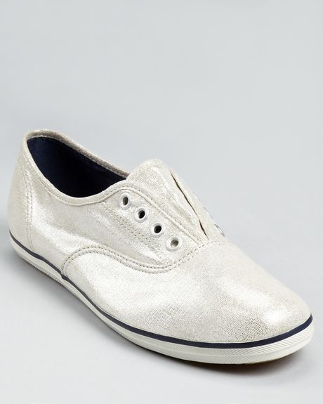 Keds Sneakers Champion Laceless Metallic in Silver (cream) | Lyst