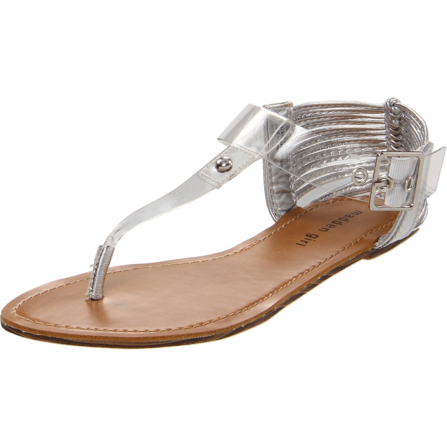 Madden Girl Ankle Strap Sandal in Silver (clear) | Lyst