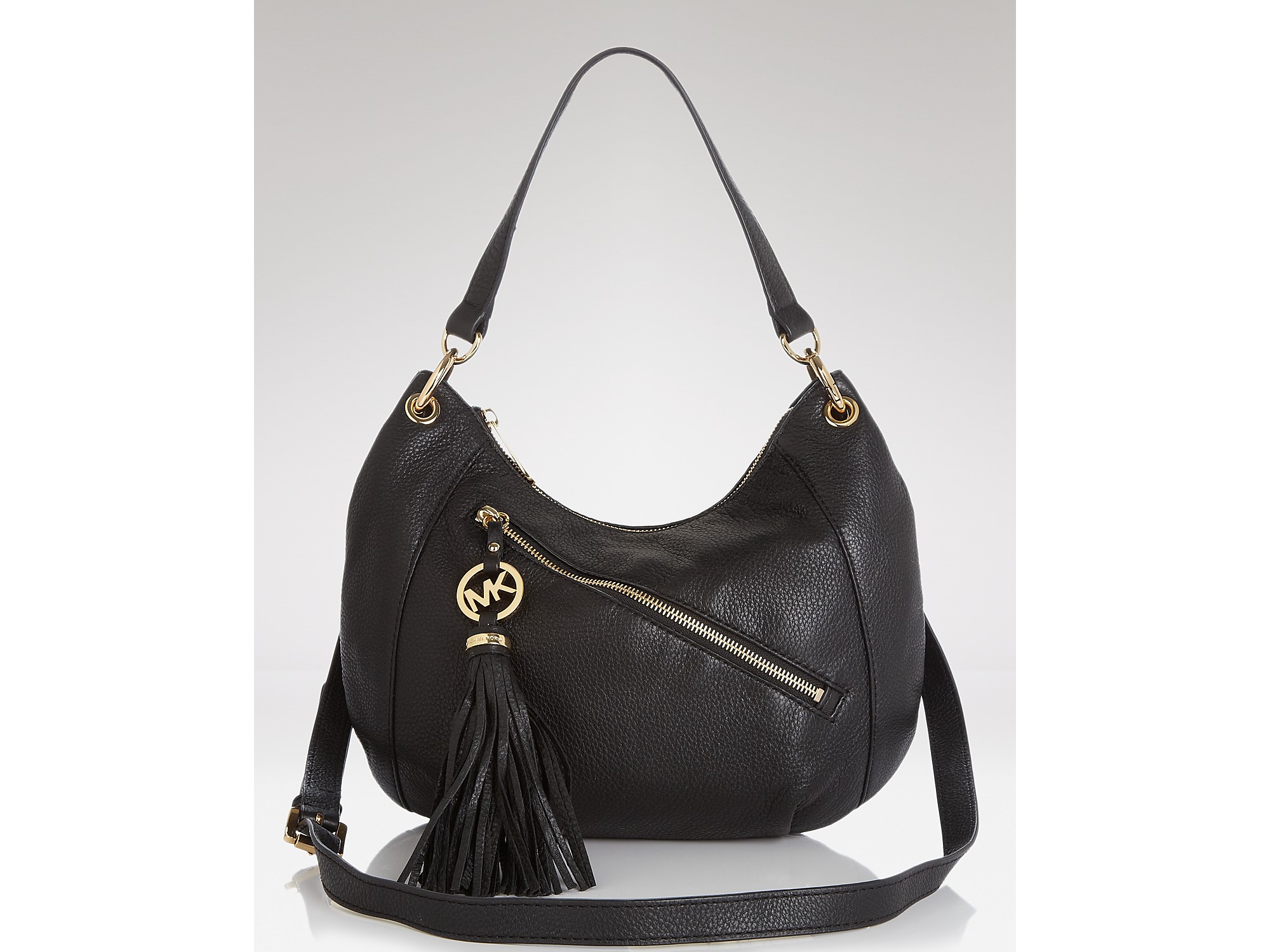 Michael kors Charm Tassel Convertible Shoulder Bag in Black Lyst