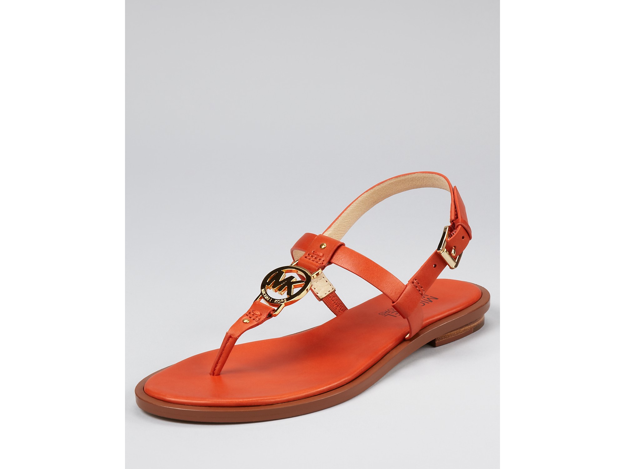 Lyst - Michael kors Sondra Flat Sandals in Orange