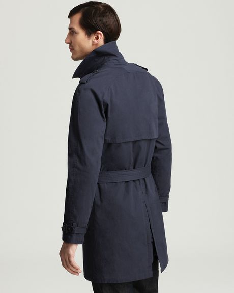 Shades Of Grey By Micah Cohen Poplin Trench Coat in Blue for Men (navy ...