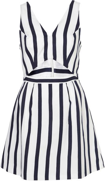 Topshop Stripe Cut Out Sun Dress in White | Lyst
