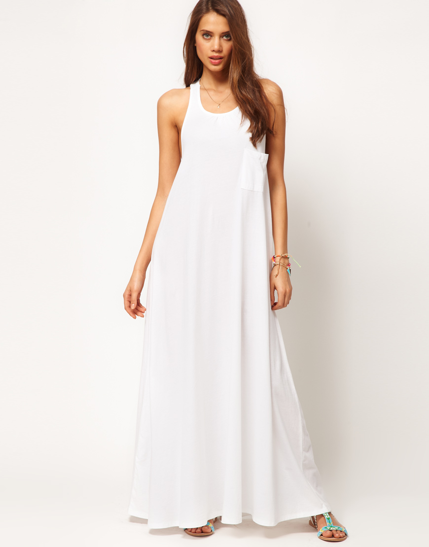 Lyst - Asos Collection Asos Maxi Dress with Triple Strap Back Detail in ...